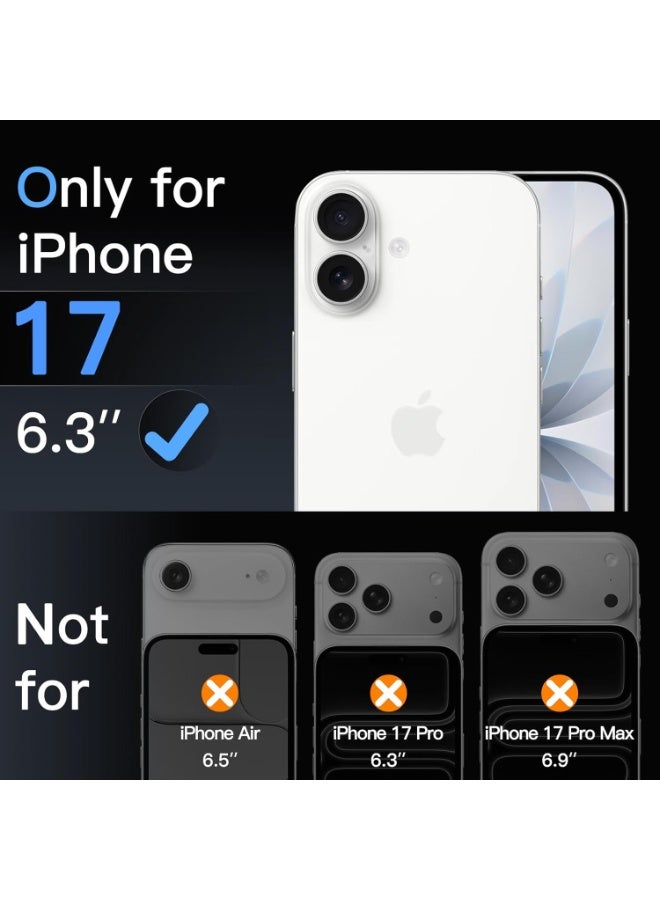 حومة جراب شفاف لهاتف آيفون 17 مقاس 6.3 بوصة مع عبوتين من الزجاج المقوى وعبوتين من واقيات عدسة الكاميرا، غطاء مقاوم للصدمات لا يصفر لونه لهاتف آيفون 17 مقاس 6.3 بوصة - Image 2